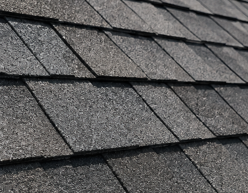 Architectural shingle roof close-up