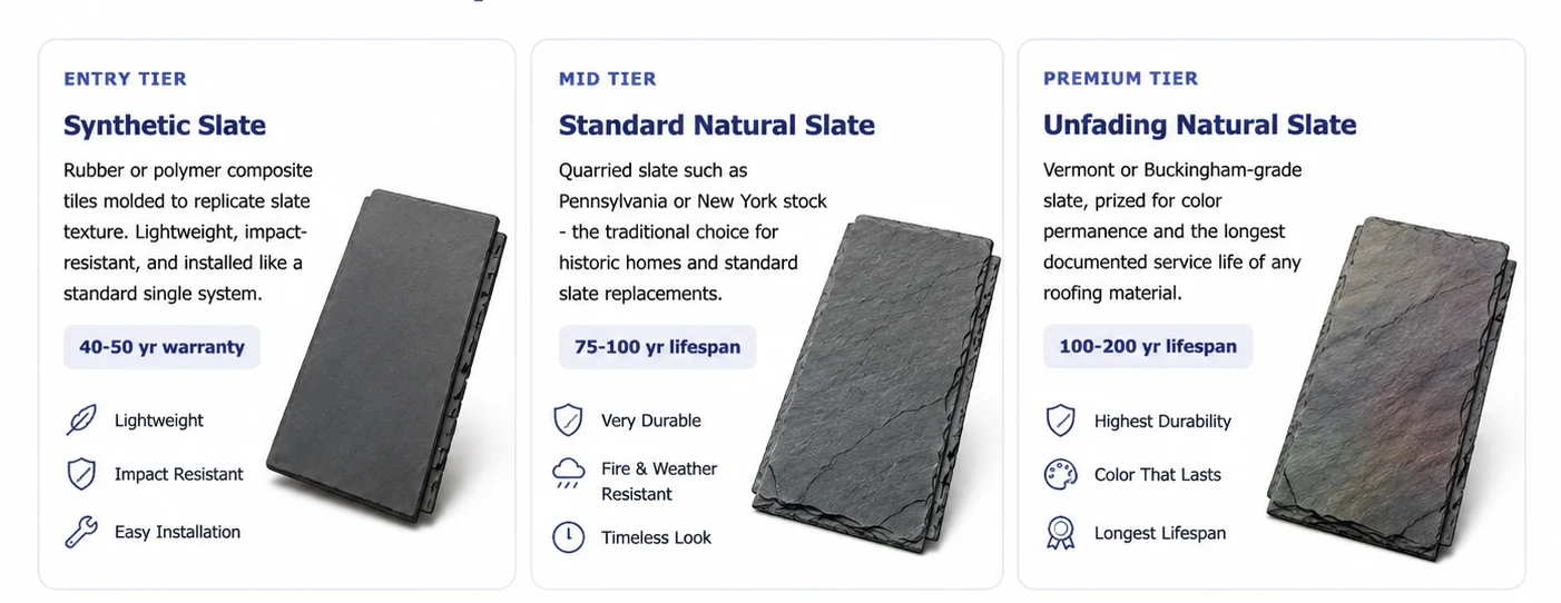 Natural slate vs. synthetic slate roofing comparison